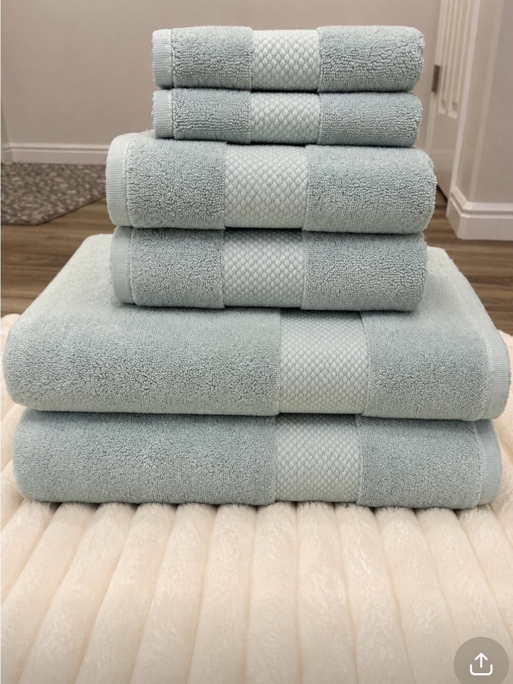 Quince Turkish Ultra Plush Bath Towel 6-Piece Bundle Color: Mist NWOT